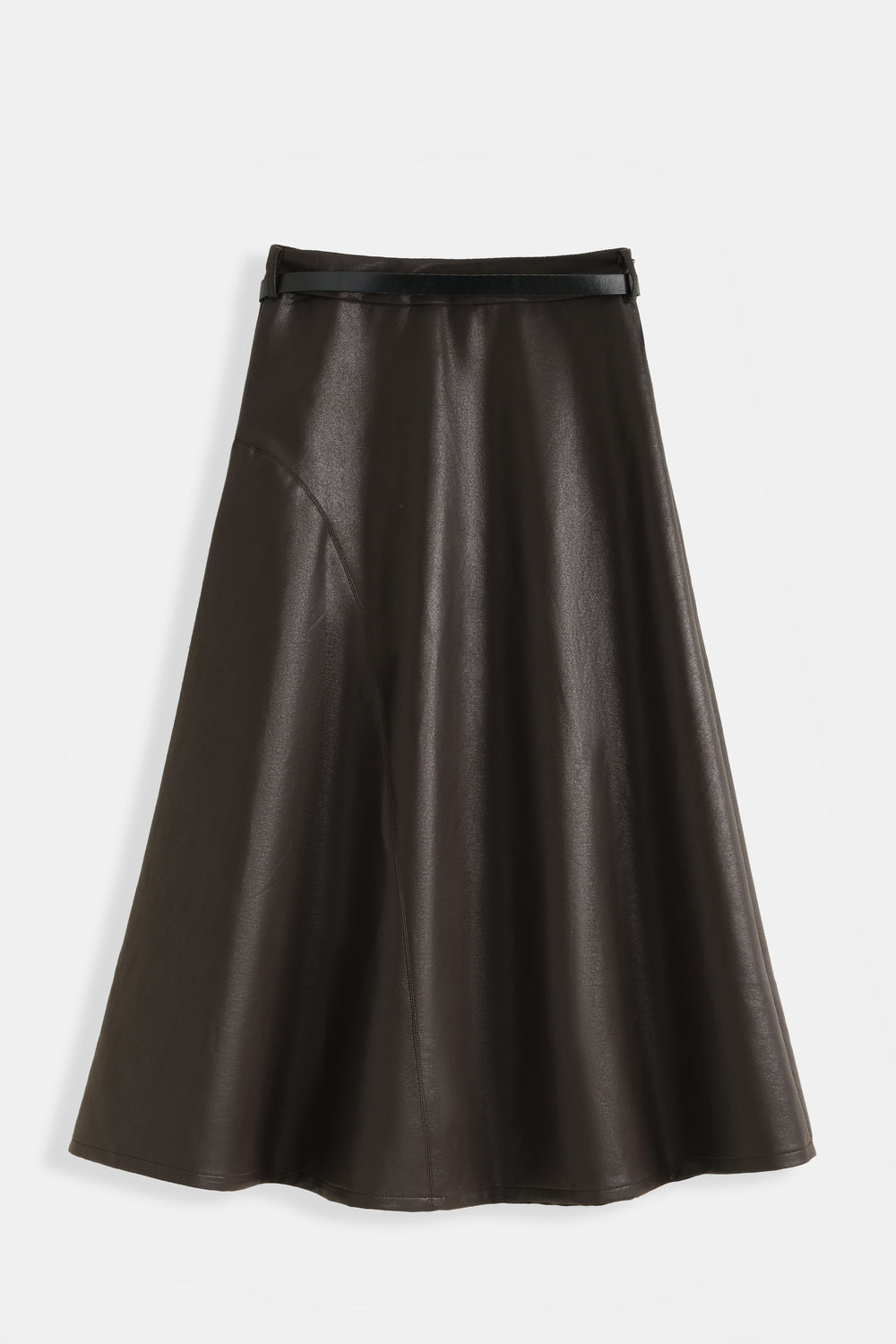 Jupe similicuir évasée Choco 9729