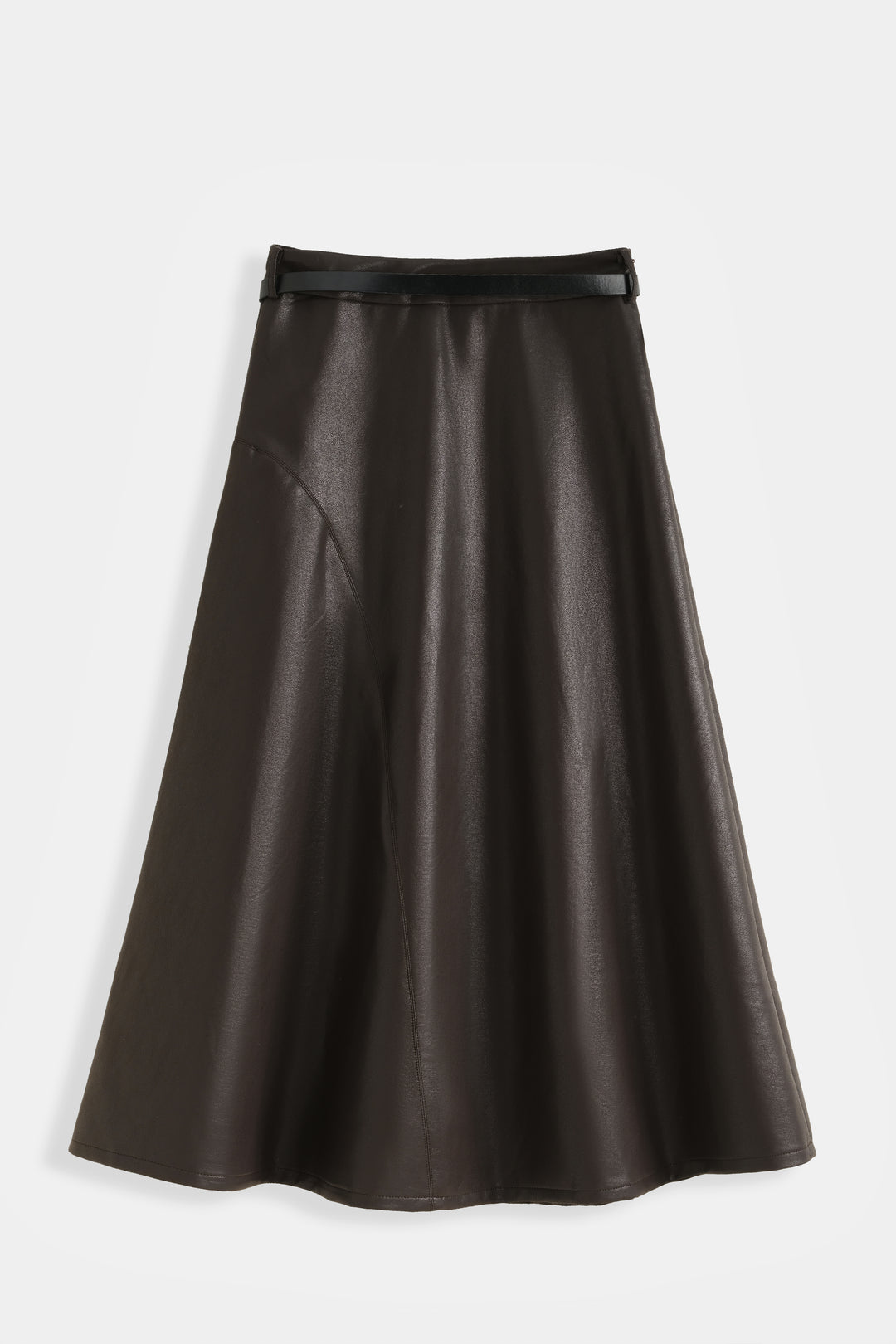 Jupe similicuir évasée Choco 9729