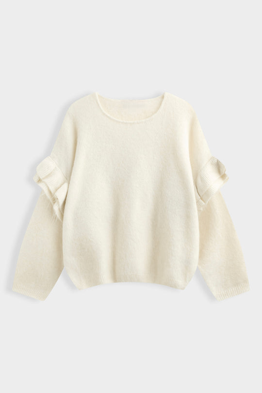 PULL manches volants 7115 Ecru