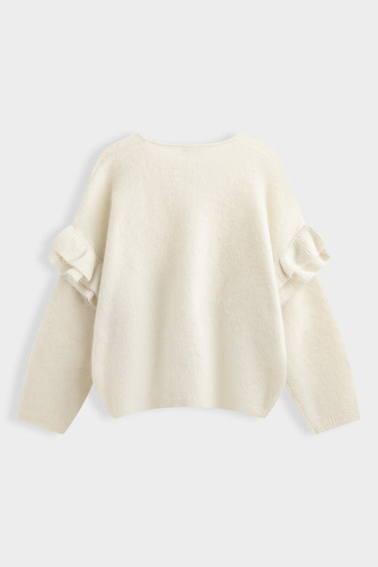 PULL manches volants 7115 Ecru
