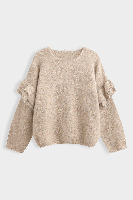PULL manches volants 7115 Taupe