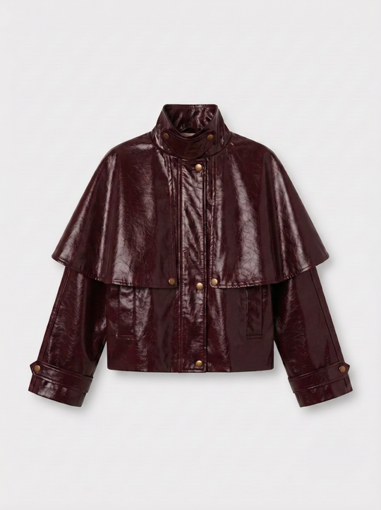 Veste cape similicuir Bordeaux 526