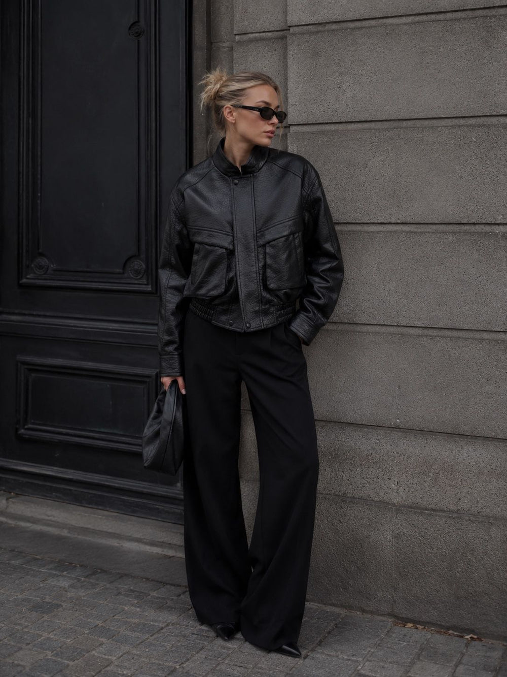 Veste bomber similicuir Noir 202321