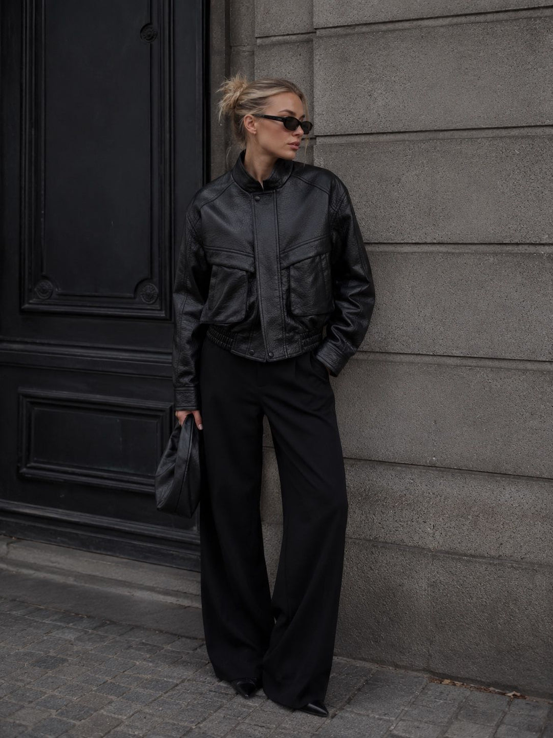 Veste bomber similicuir Noir 202321