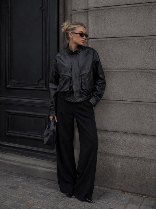 Veste bomber similicuir Noir 202321