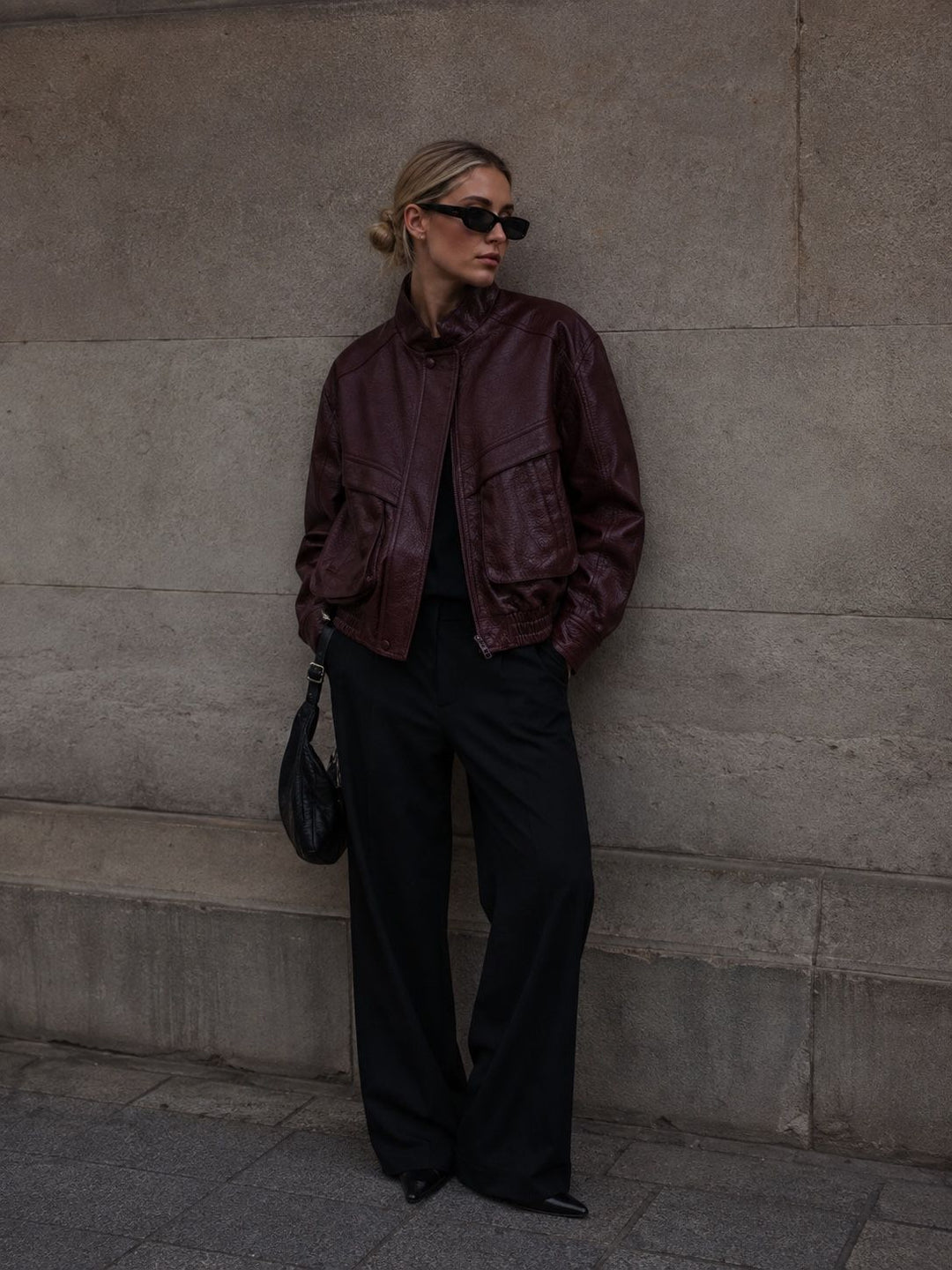 Veste bomber similicuir  Bordeaux 202321