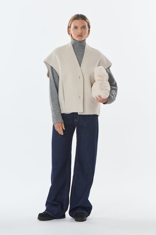 Gilet laine sans manches TINA 716809 Ecru