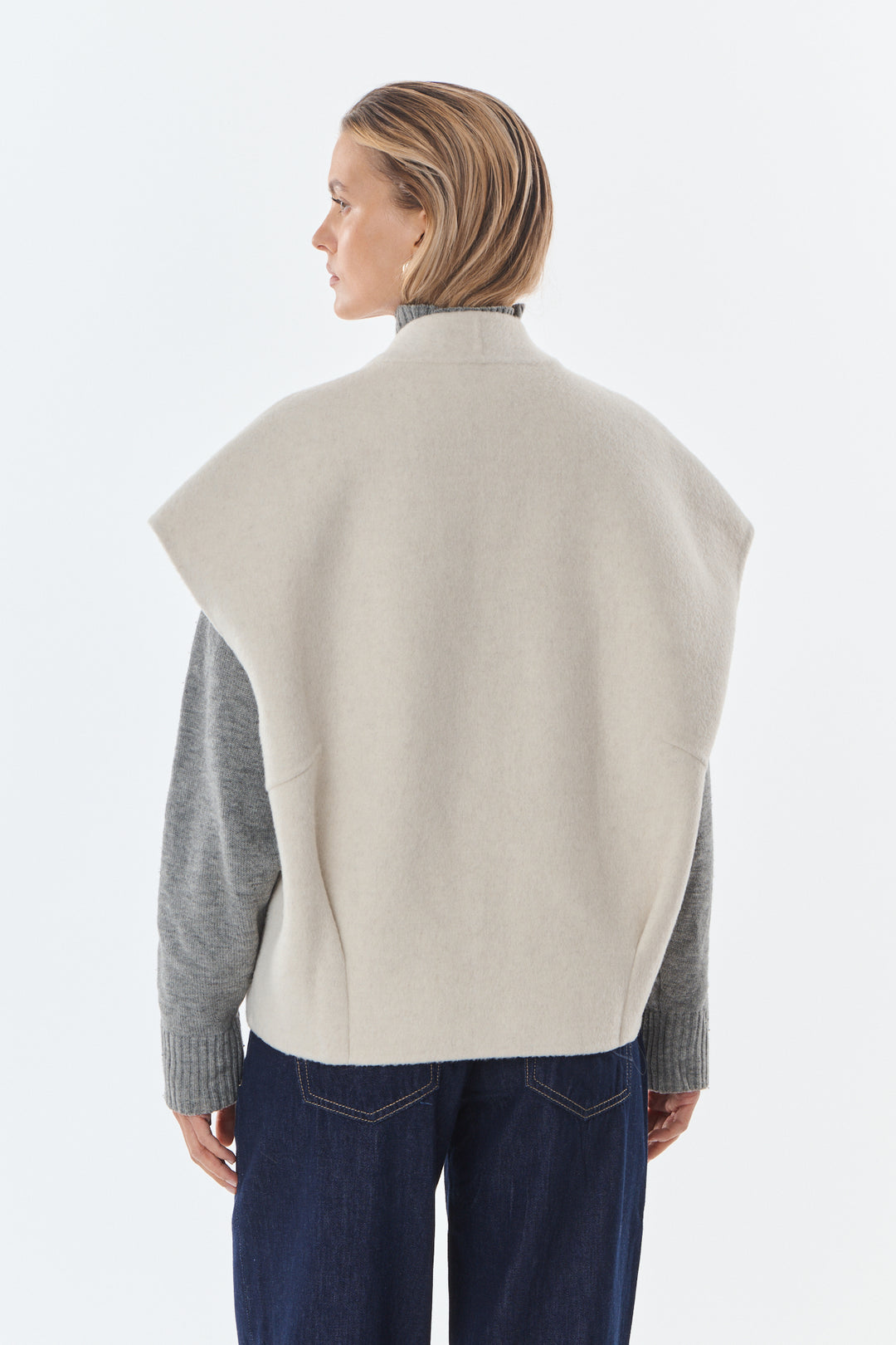 Gilet laine sans manches TINA 716809 Ecru