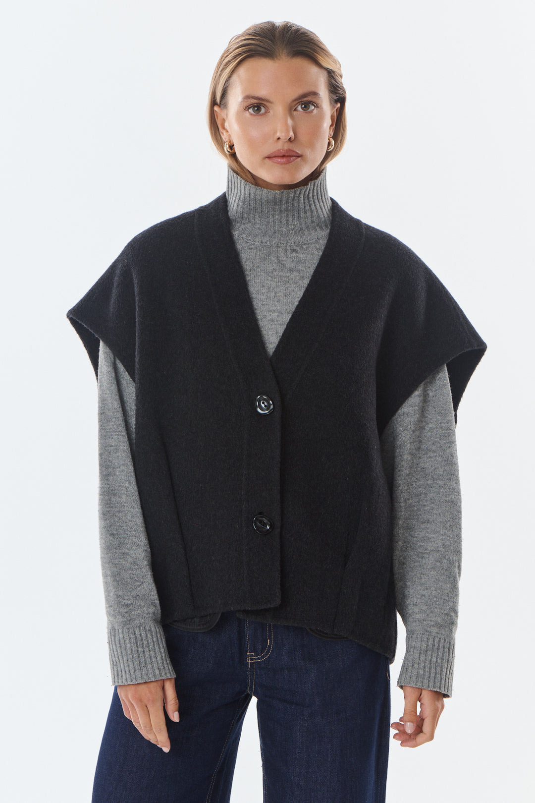 Gilet laine sans manches TINA 716809 Gris Chiné