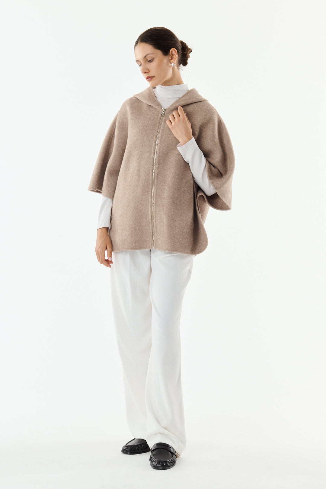 Gilet laine sans manches Capuche JORDANE 9028 Taupe