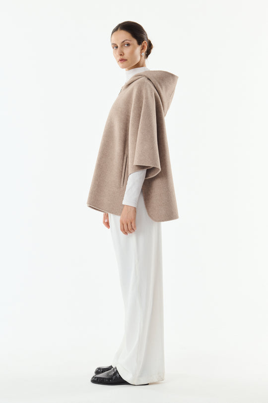 Gilet laine sans manches Capuche JORDANE 9028 Taupe