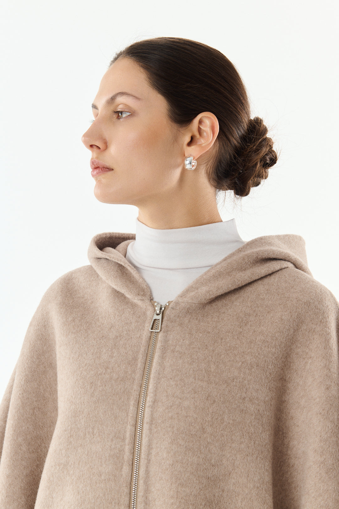 Gilet laine sans manches Capuche JORDANE 9028 Taupe