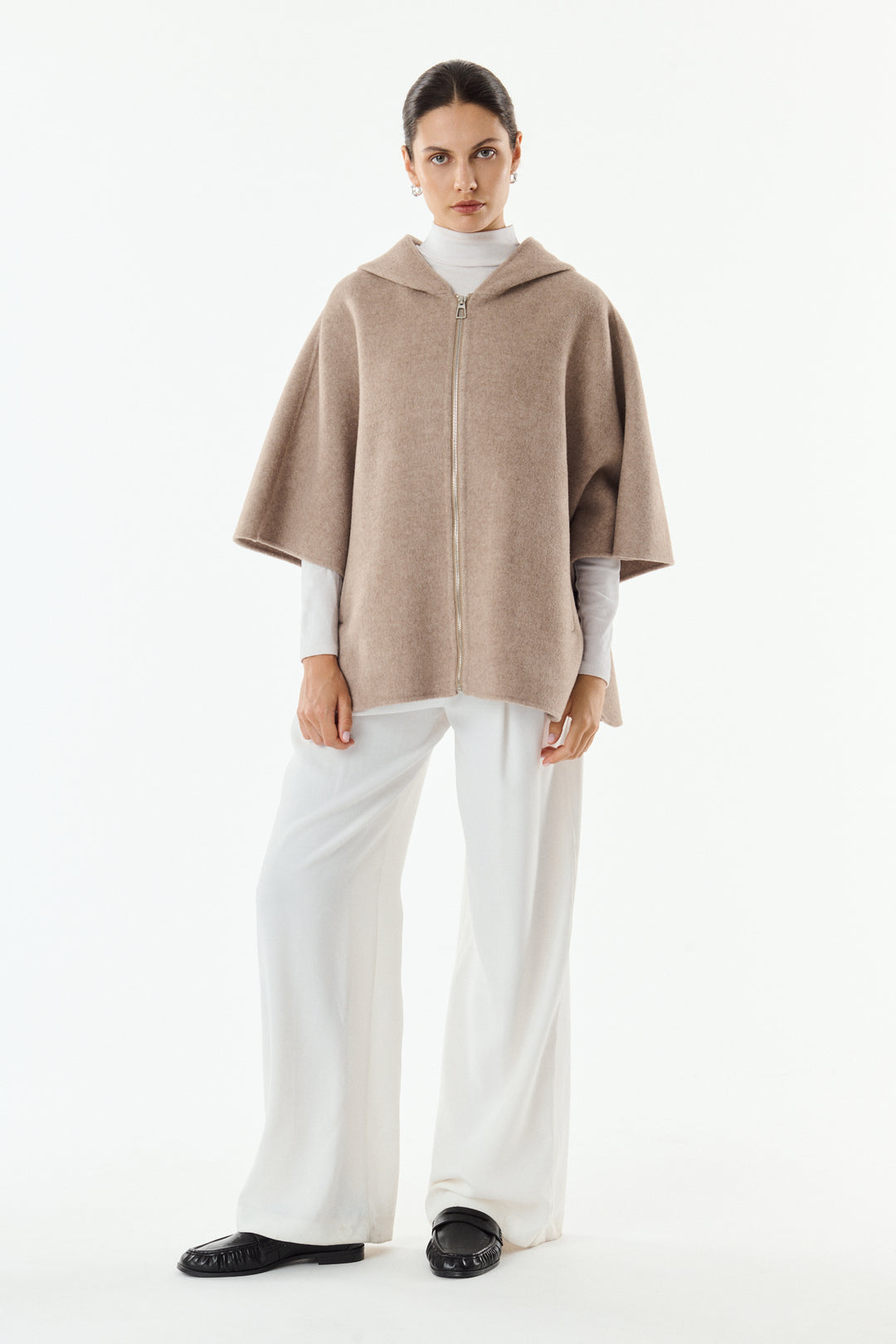 Gilet laine sans manches Capuche JORDANE 9028 Taupe