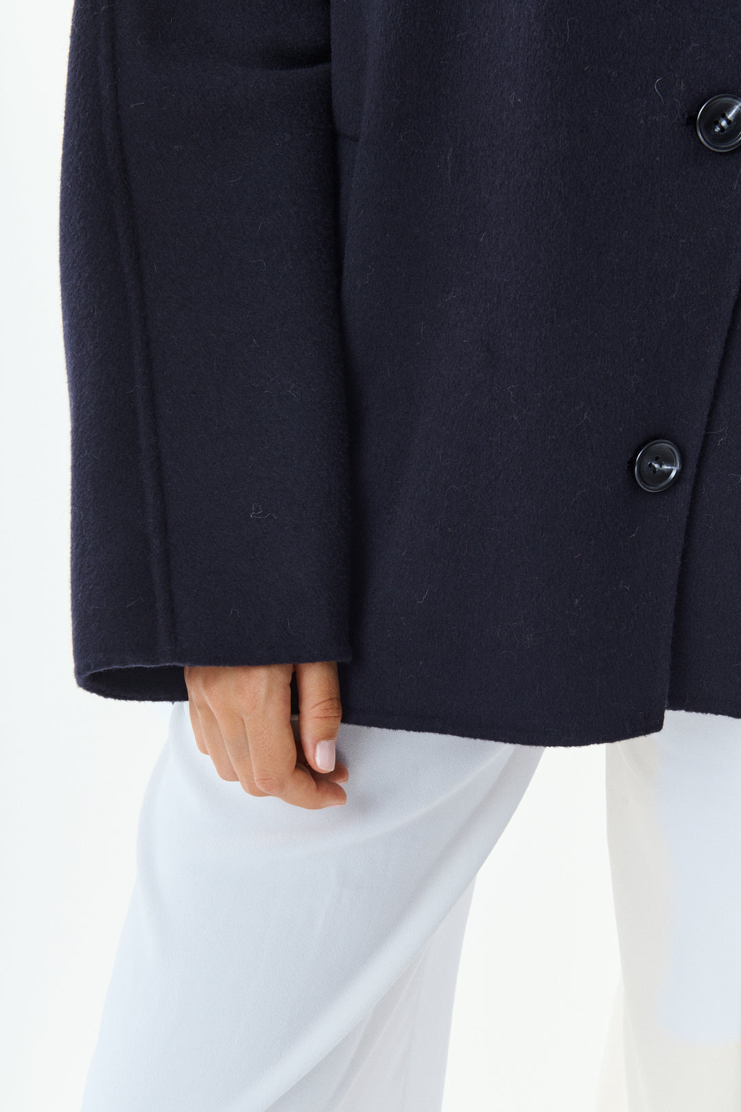 Veste laine manches looses Bleu marine PASCALE 25021