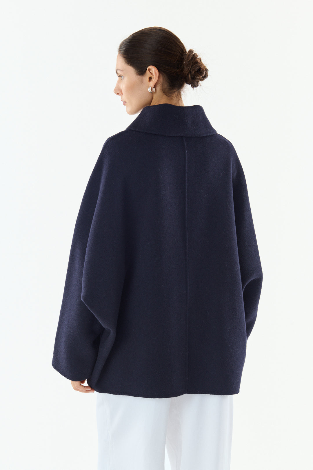 Veste laine manches looses Bleu marine PASCALE 25021