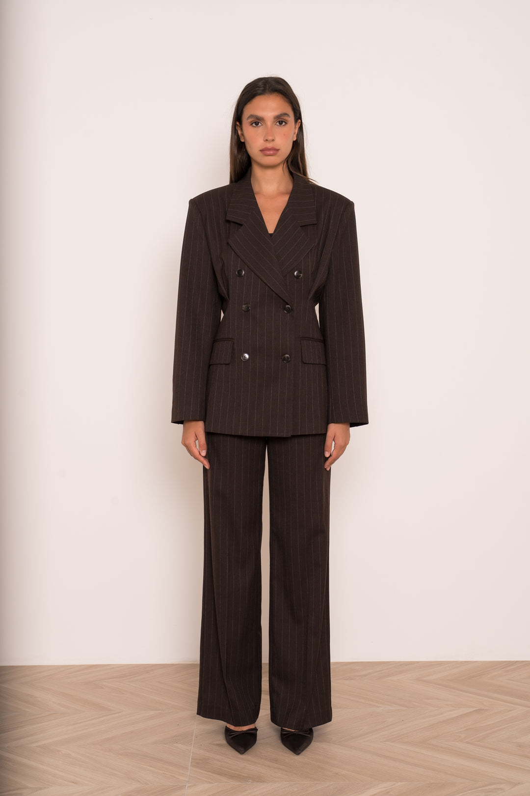 Blazer rayure pinces Choco 26172