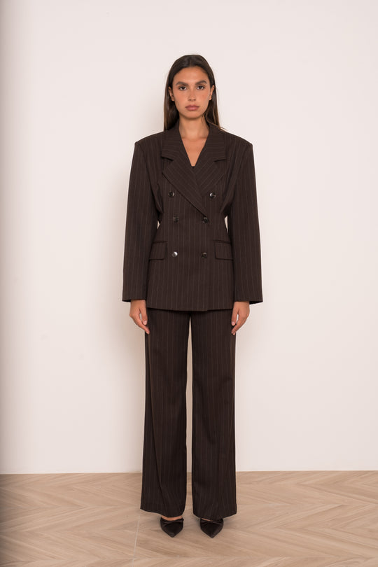 Blazer rayure pinces Choco 26172
