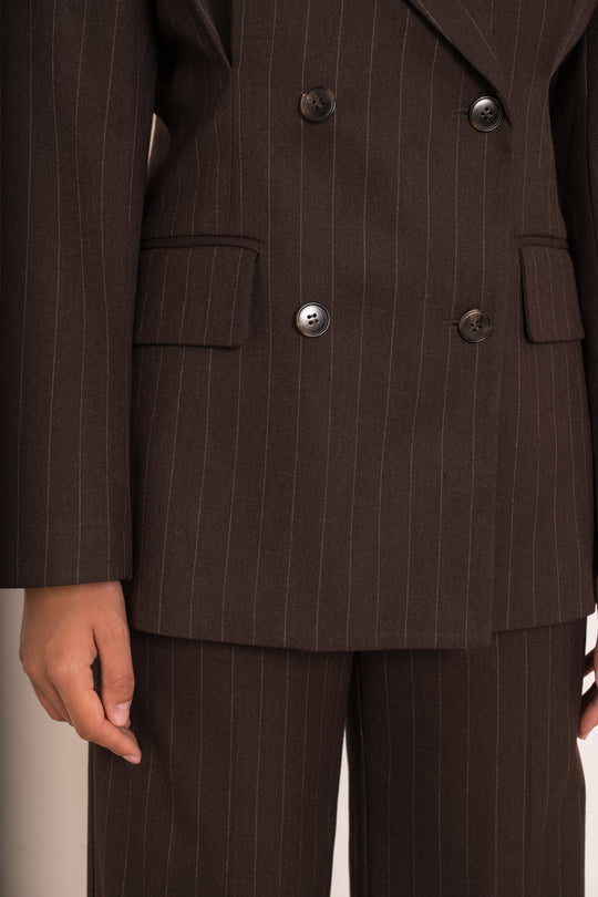 Blazer rayure pinces Choco 26172