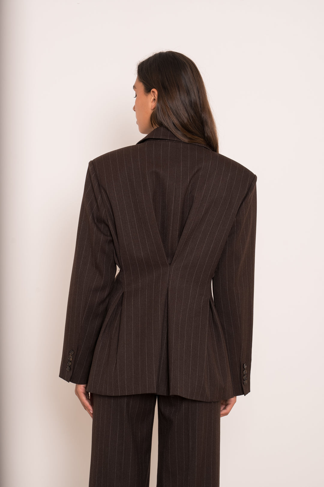 Blazer rayure pinces Choco 26172
