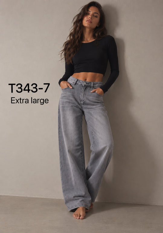 Jean extra large Gris T343-7