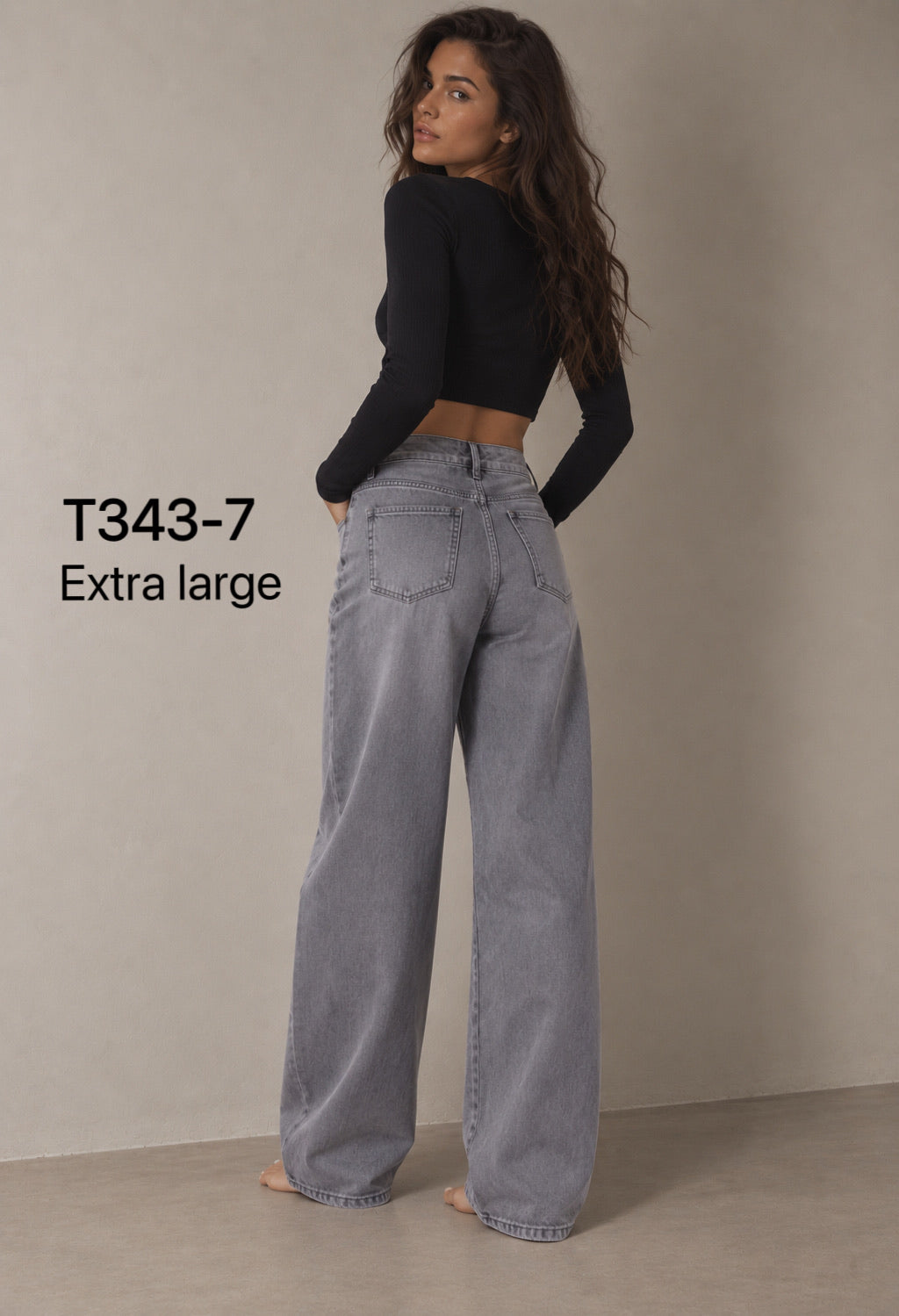 Jean extra large Gris T343-7
