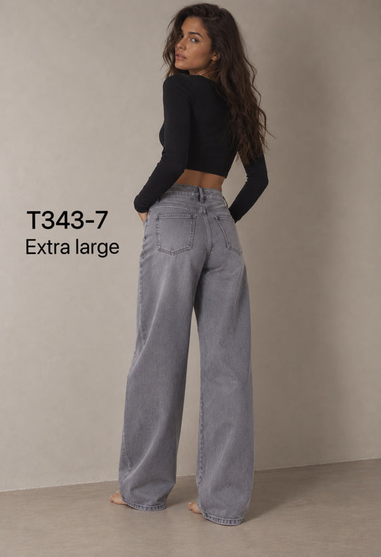 Jean extra large Gris T343-7