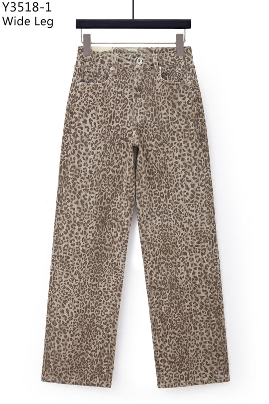 Jean wide leopard claire Y3518-1
