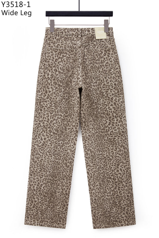 Jean wide leopard claire Y3518-1