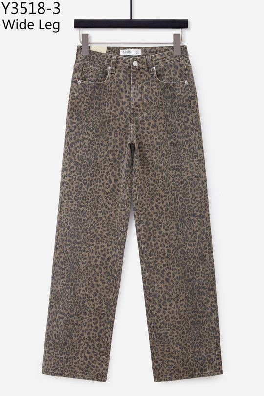 Jean wide leopard foncé Y3518-3