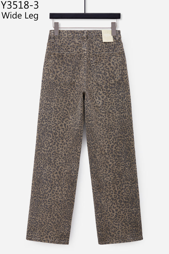 Jean wide leopard foncé Y3518-3