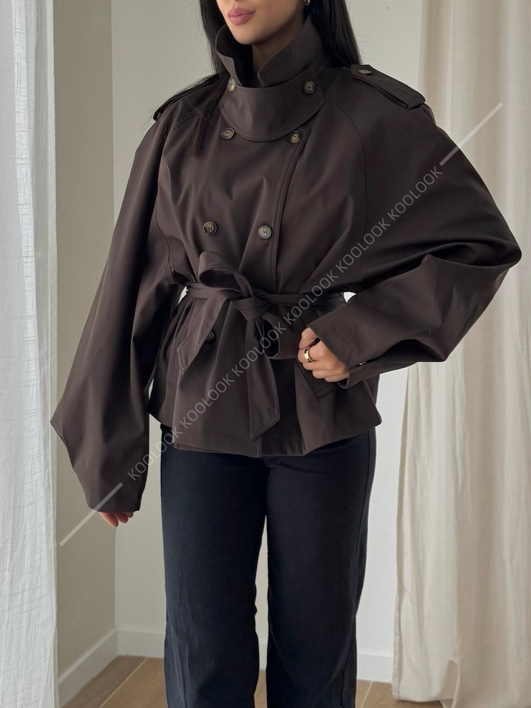 Trench manches bouffantes Choco 3193