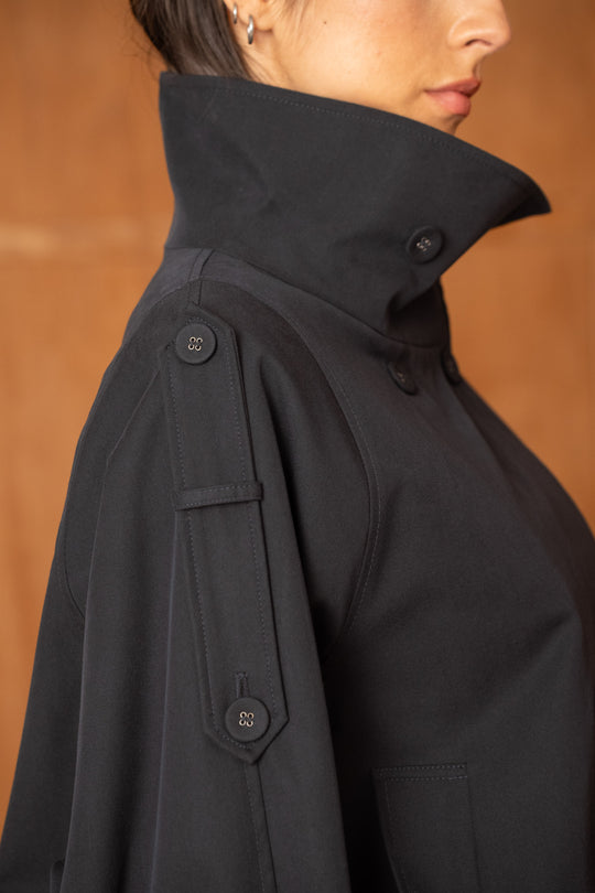 Veste trench Col montant 26099 bleu