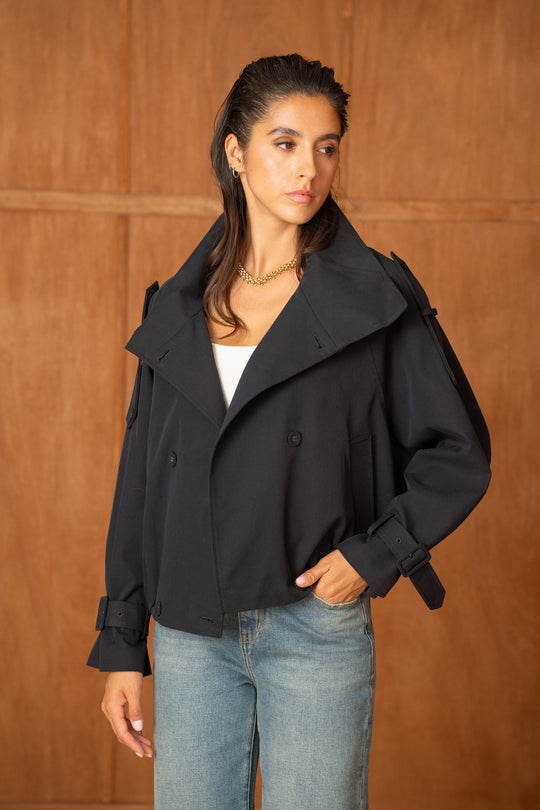 Veste trench Col montant 26099 bleu