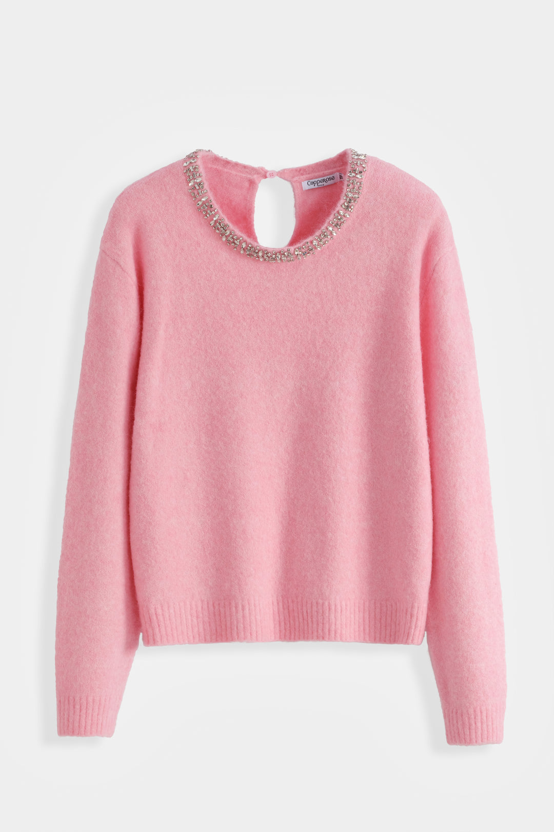 Pull col strass rose 2628