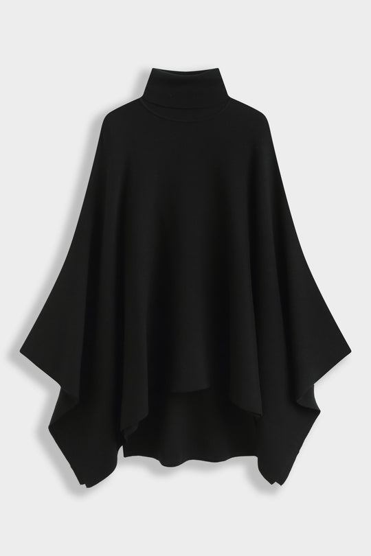 Pull poncho col roulé 91060 Noir