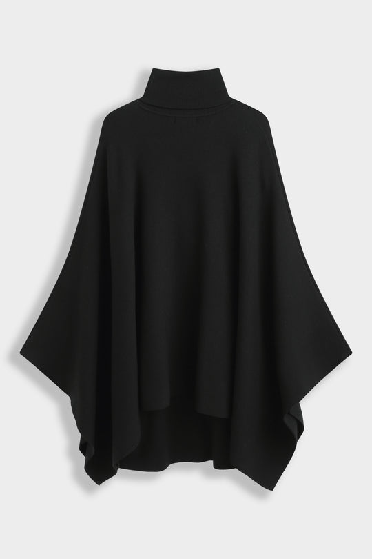 Pull poncho col roulé 91060 Noir