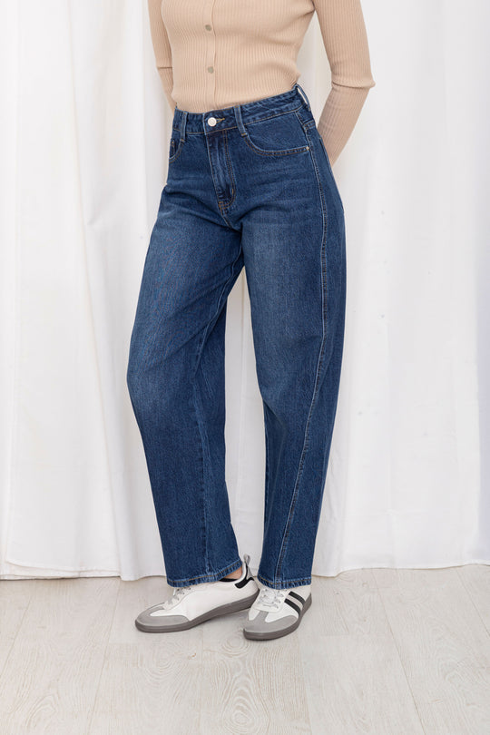 Jean mom Bleu foncé 78565