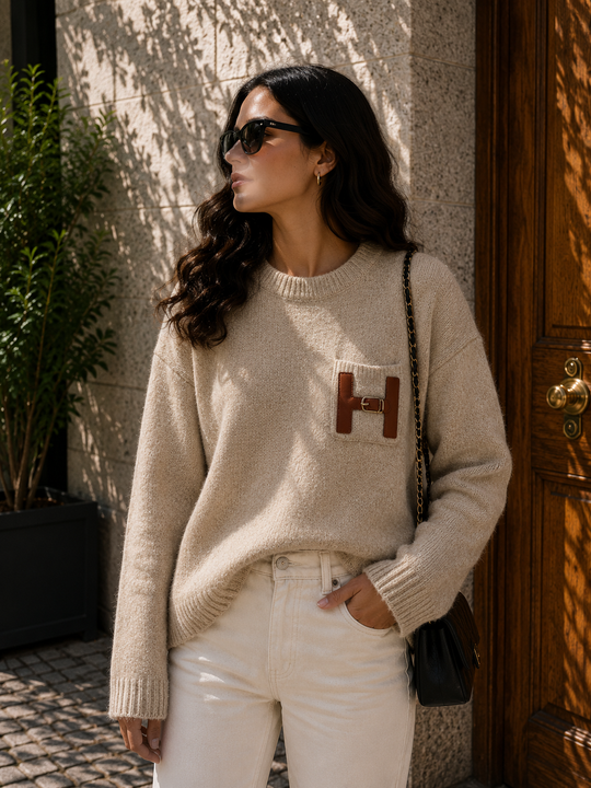 Pull en maille avec poche H SH755P