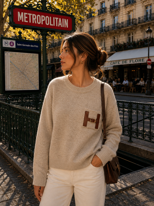 Pull en maille avec poche H SH755P
