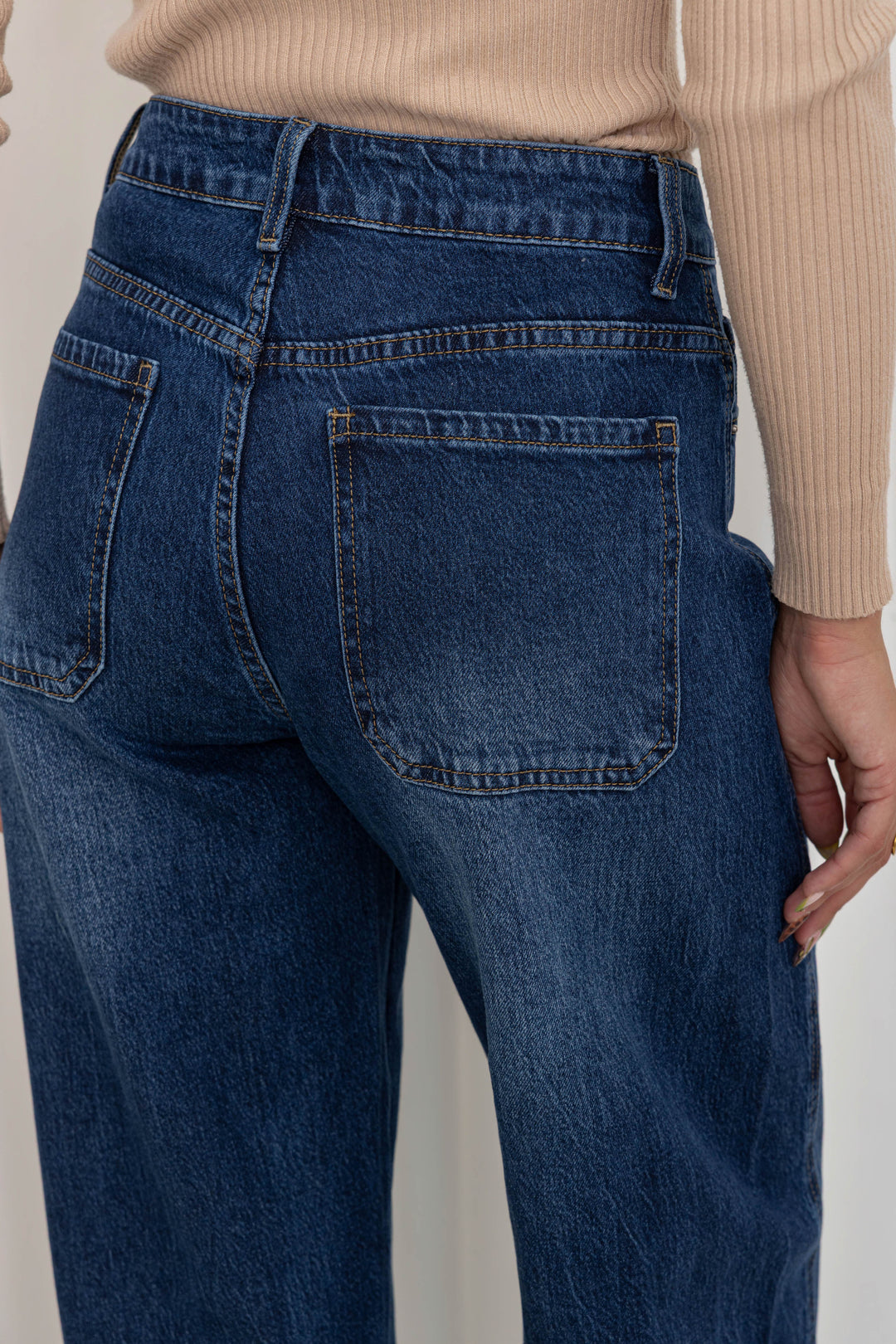 Jean mom Bleu foncé 78565