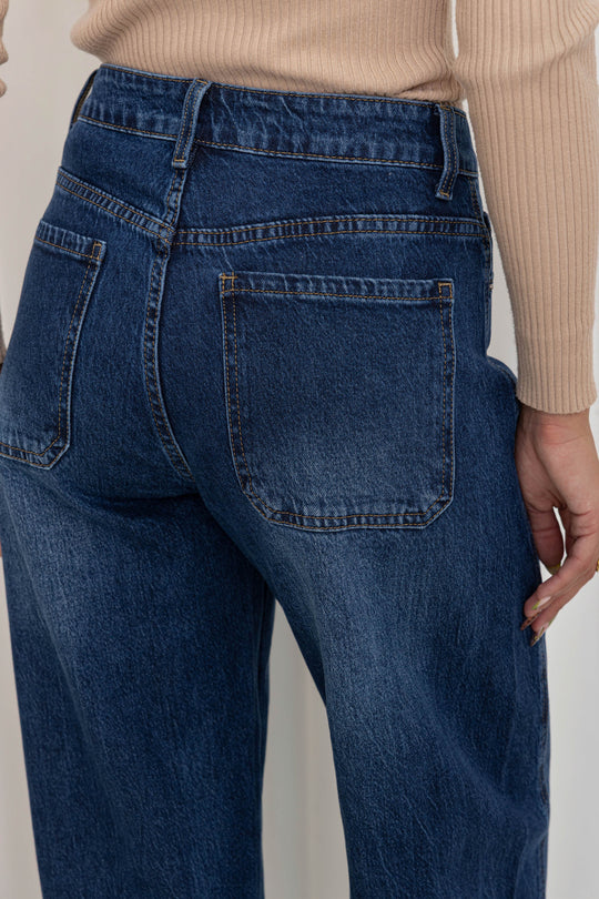 Jean mom Bleu foncé 78565