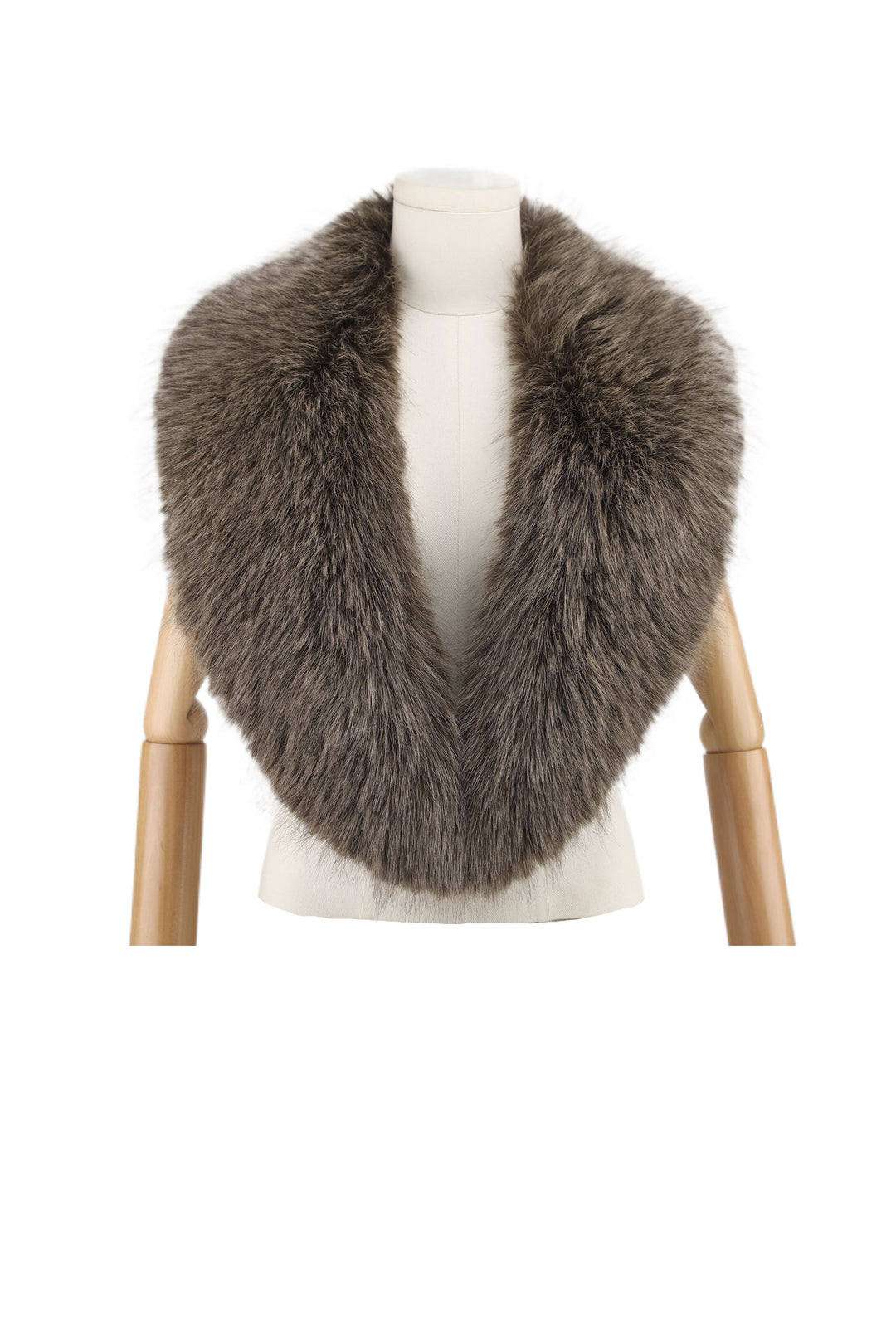 Col fourrure amovible Taupe foncé