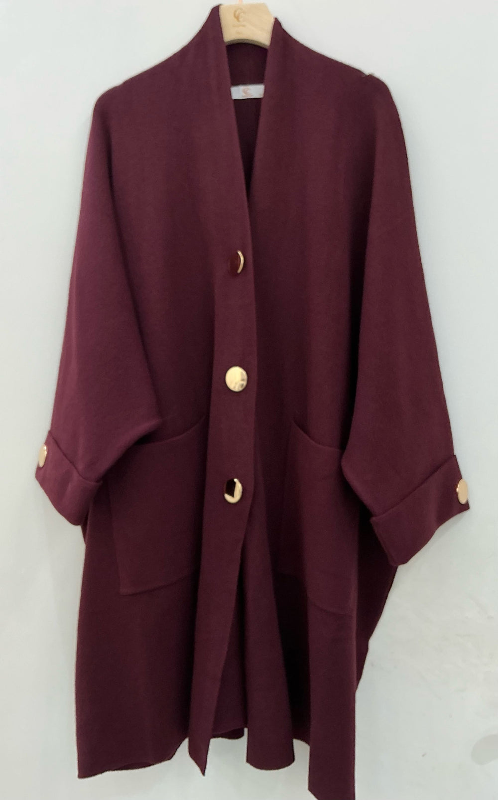 Gilet robe bouton or Bordeaux B1541