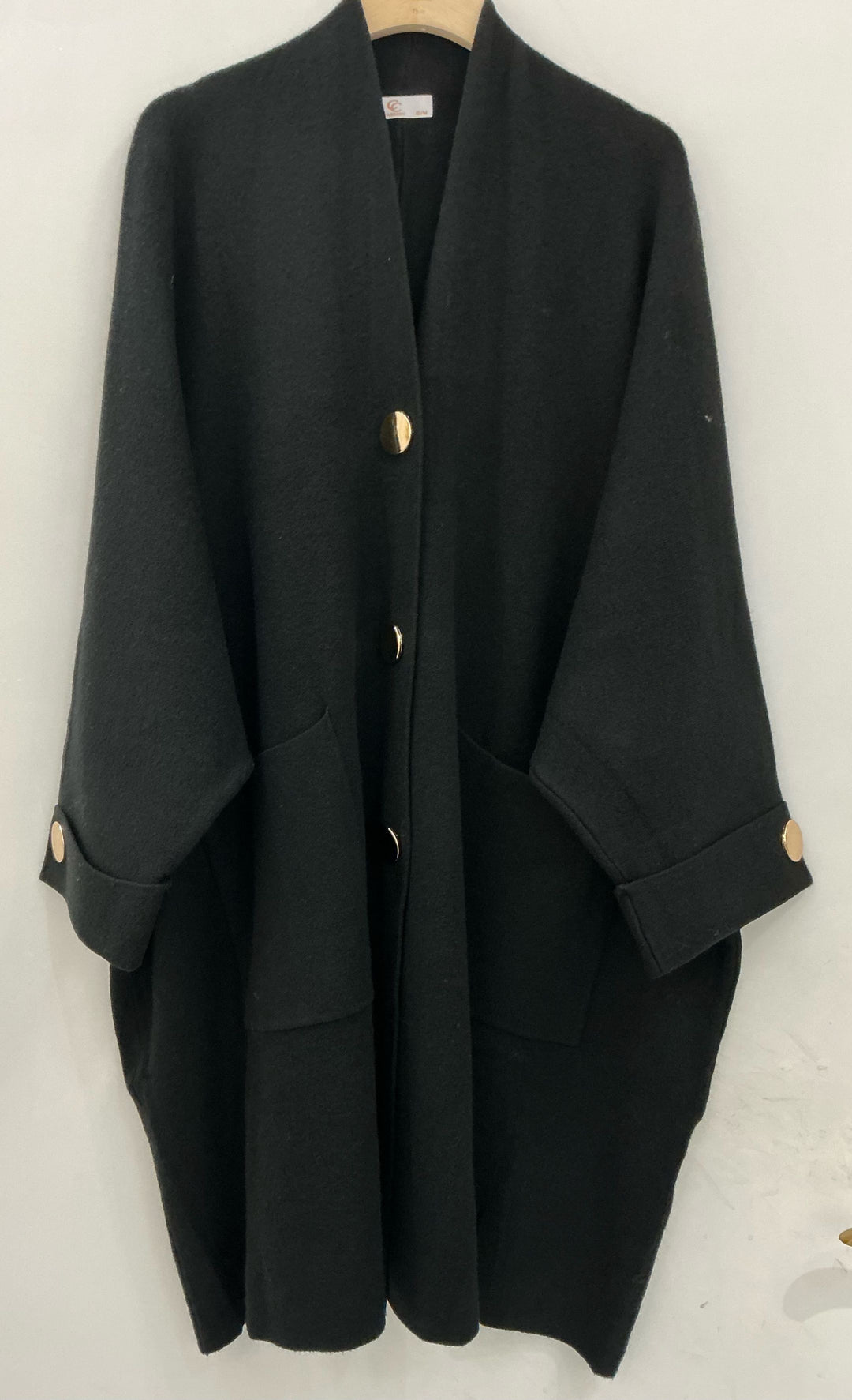 Gilet robe bouton or Noir B1541