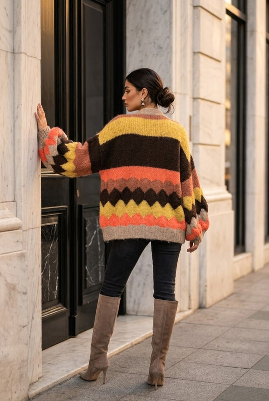Gilet bouffants multicolore Orange 8003