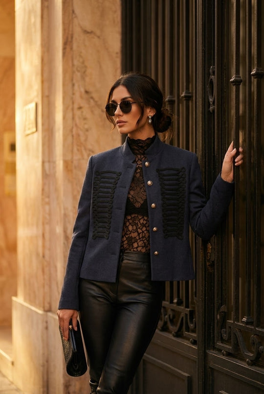 Veste officier bouton or Bleu Jean 7105