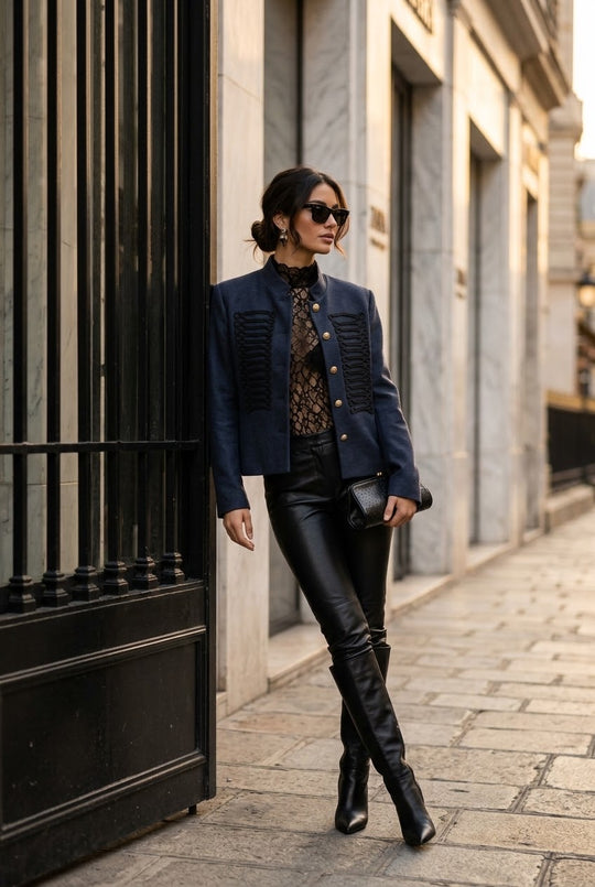 Veste officier bouton or Bleu Jean 7105