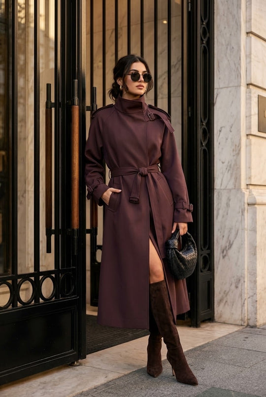 Trench long Prune 9903
