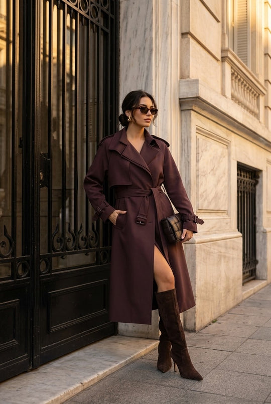Trench long Prune 9903
