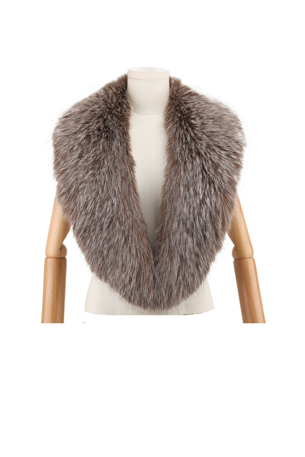 Col fourrure amovible Taupe fonce